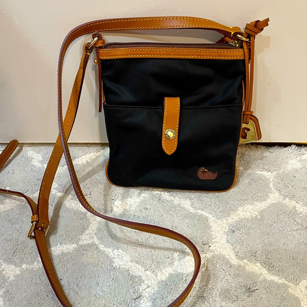 Dooney & Burke Black and Tan Crossbody Bag